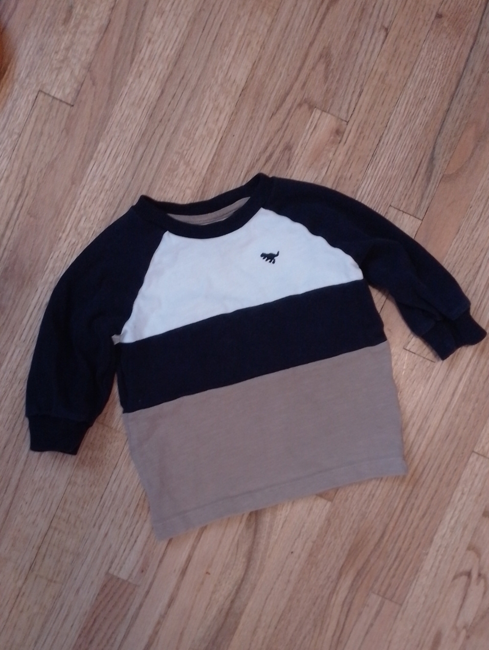 Next .82  Baby Colorblock Sweatshirt Black White And Tan , Dino Embroidery